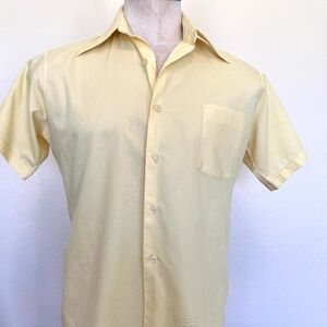 60's Hampshire House by Van Heusen Yellow Short Sleeve Shirt - Size 15/34